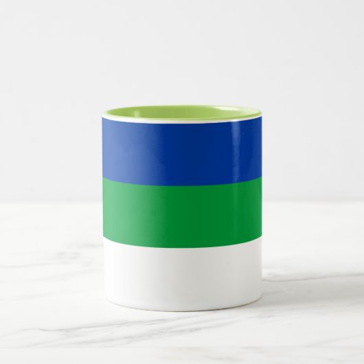 Tasse 2 Couleurs Drapeau de la République Komi (Centre)