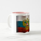 Tasse 2 Couleurs Drapeau de la Russie qui flotte (Devant gauche)