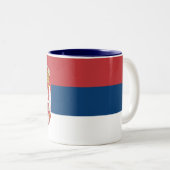 Tasse 2 Couleurs Drapeau de la Serbie (Devant droit)