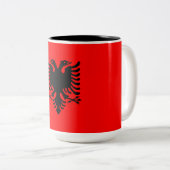 Tasse 2 Couleurs Drapeau de l'Albanie (Devant droit)