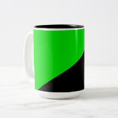 Tasse 2 Couleurs Drapeau de l'anarchisme vert (Devant gauche)