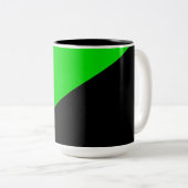 Tasse 2 Couleurs Drapeau de l'anarchisme vert (Devant droit)