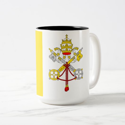 Tasse 2 Couleurs Drapeau de l'État de la Cité du Vatican (Devant droit)
