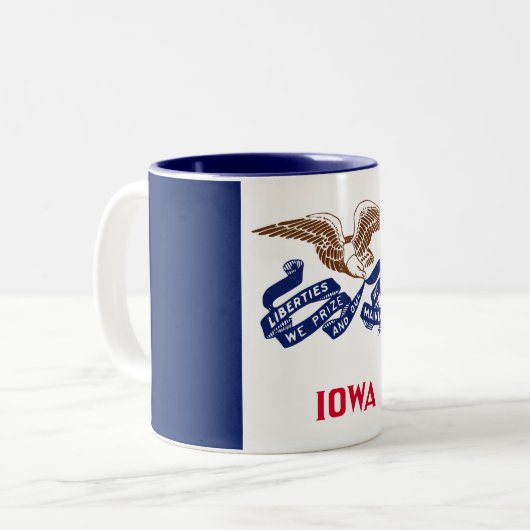 Tasse 2 Couleurs Drapeau de l'État de l'Iowa (Devant gauche)