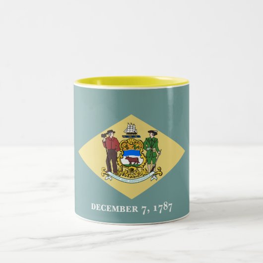Tasse 2 Couleurs Drapeau de l'État du Delaware (Centre)