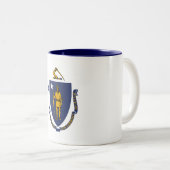Tasse 2 Couleurs Drapeau de l'État du Massachusetts (Devant droit)