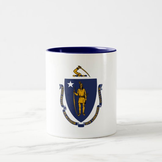 Tasse 2 Couleurs Drapeau de l'État du Massachusetts (Centre)