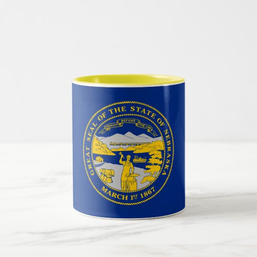 Tasse 2 Couleurs Drapeau de l'État du Nebraska (Centre)