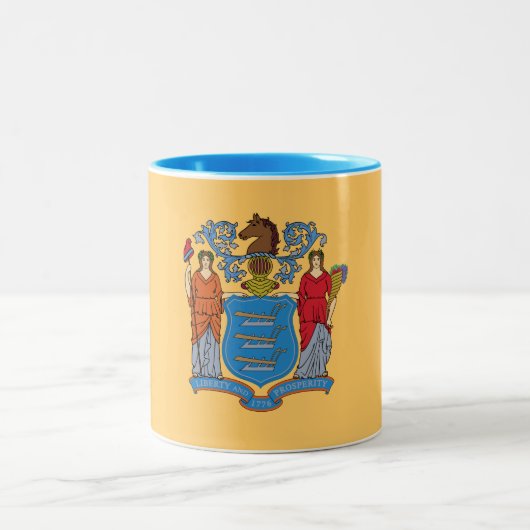 Tasse 2 Couleurs Drapeau de l'État du New Jersey (Centre)