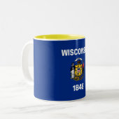 Tasse 2 Couleurs Drapeau de l'État du Wisconsin (Devant gauche)