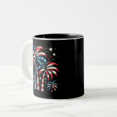 Tasse 2 Couleurs Drapeau de l'été 4 juillet (Devant gauche)