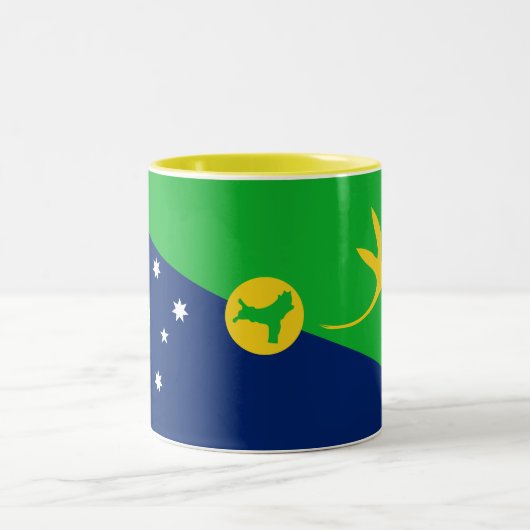 Tasse 2 Couleurs Drapeau de l'île Christmas (Centre)