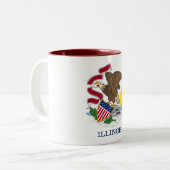 Tasse 2 Couleurs Drapeau de l'Illinois (Devant gauche)