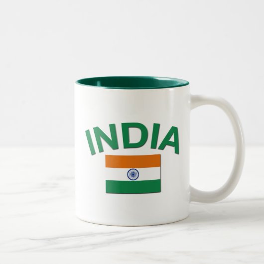 Tasse 2 Couleurs Drapeau de l'Inde (Droit)