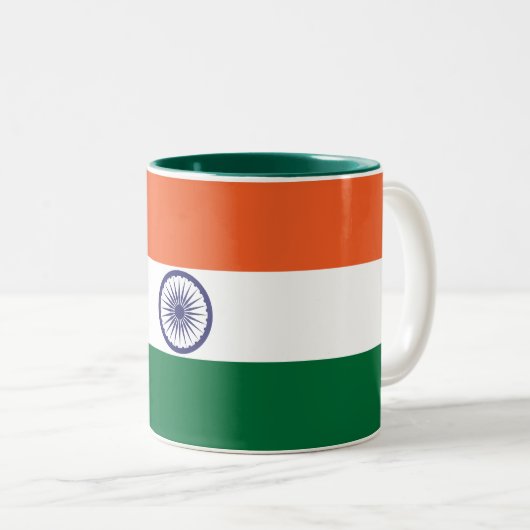 Tasse 2 Couleurs Drapeau de l'Inde (Devant droit)