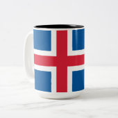 Tasse 2 Couleurs Drapeau de l'Islande (Devant gauche)