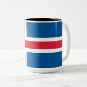 Tasse 2 Couleurs Drapeau de l'Islande (Devant droit)