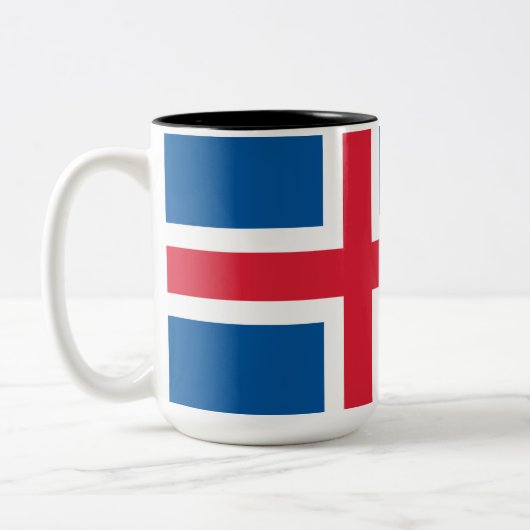 Tasse 2 Couleurs Drapeau de l'Islande (Gauche)