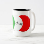 Tasse 2 Couleurs Drapeau de l'Italie. J'aime l'Italie (Devant droit)