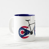 Tasse 2 Couleurs Drapeau de l'Ohio à vélo (Devant gauche)