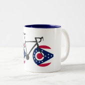 Tasse 2 Couleurs Drapeau de l'Ohio à vélo (Devant droit)