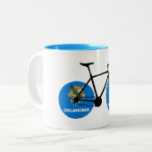 Tasse 2 Couleurs Drapeau de l'Oklahoma à vélo (Devant gauche)