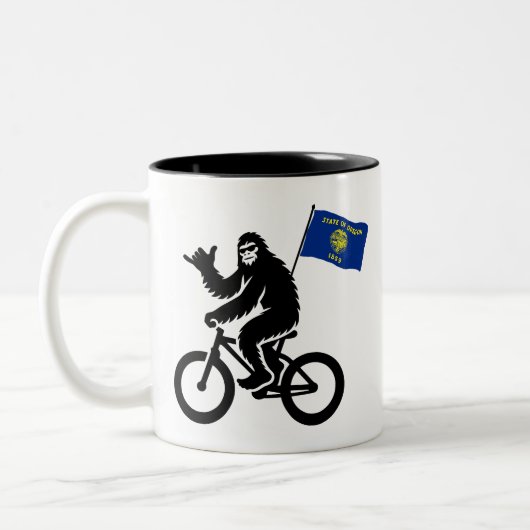 Tasse 2 Couleurs Drapeau de l'Oregon de Bigfoot Cyclon (Gauche)