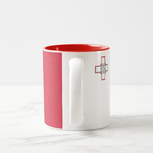 Tasse 2 Couleurs Drapeau de Malte (Poignée)