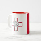 Tasse 2 Couleurs Drapeau de Malte (Devant gauche)