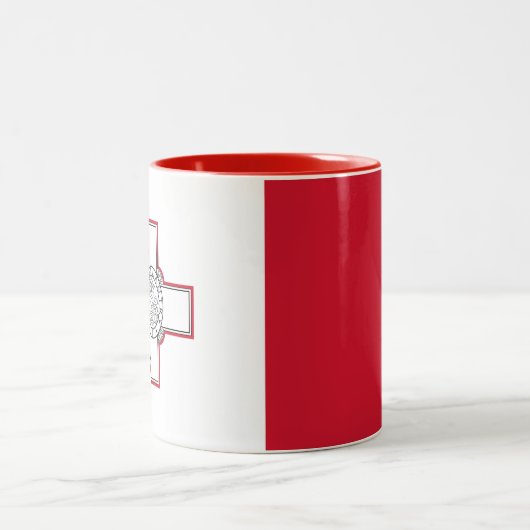 Tasse 2 Couleurs Drapeau de Malte (Centre)