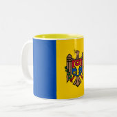 Tasse 2 Couleurs Drapeau de Moldova (Devant gauche)