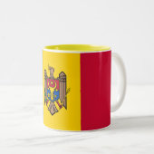 Tasse 2 Couleurs Drapeau de Moldova (Devant droit)
