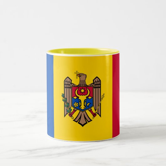 Tasse 2 Couleurs Drapeau de Moldova (Centre)