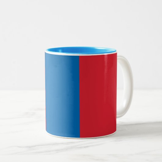 Tasse 2 Couleurs Drapeau de Mongolie (Devant droit)
