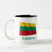 Tasse 2 Couleurs Drapeau de ondulation de la Lithuanie avec le nom (Gauche)