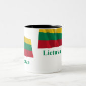 Tasse 2 Couleurs Drapeau de ondulation de la Lithuanie avec le nom (Centre)