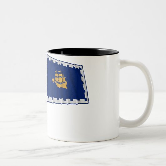 Tasse 2 Couleurs Drapeau de ondulation de Québec (Droit)