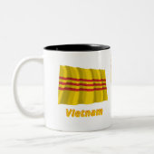 Tasse 2 Couleurs Drapeau de ondulation du Vietnam du Sud avec le (Gauche)