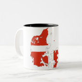 Tasse 2 Couleurs Drapeau de pays danois (Devant gauche)