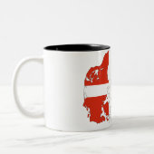 Tasse 2 Couleurs Drapeau de pays danois (Gauche)