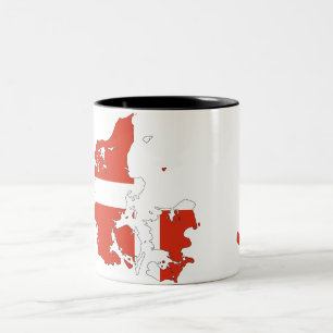 Tasse 2 Couleurs Drapeau de pays danois