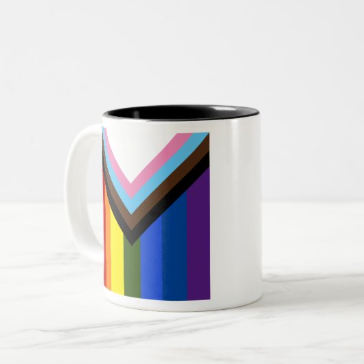 Tasse 2 Couleurs Drapeau de progrès de fierté (Devant gauche)