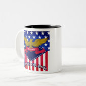 Tasse 2 Couleurs Drapeau de Rhode Island USA (Devant gauche)