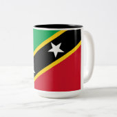 Tasse 2 Couleurs Drapeau de Saint-Kitts-et-Nevis (Pays des Caraïbes (Devant droit)