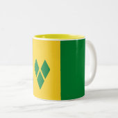 Tasse 2 Couleurs Drapeau de Saint-Vincent (Devant droit)