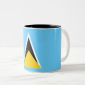 Tasse 2 Couleurs Drapeau de Sainte-Lucie (Devant droit)