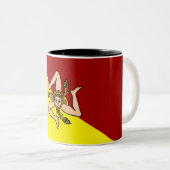 Tasse 2 Couleurs Drapeau de Sicile (Sicile) (Italie) (Devant droit)