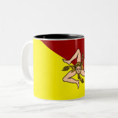 Tasse 2 Couleurs Drapeau de Sicile (Sicile) (Italie) (Devant gauche)