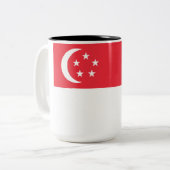Tasse 2 Couleurs Drapeau de Singapour (Devant gauche)