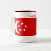 Tasse 2 Couleurs Drapeau de Singapour (Devant gauche)